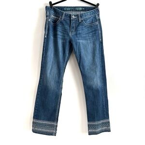 Cruel Denim Embroidered Hem and Pockets Abby Mid Rise Bootcut Jeans size 31 / 11